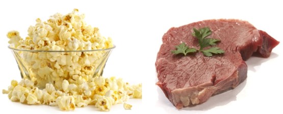 Попкорн и вареная говядина - продукты для уменьшения груди